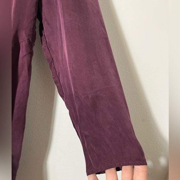 soft surroundings Blouse Sz L Purple Soft Button Front FLAW Missing Bottom Butto - Picture 3 of 10